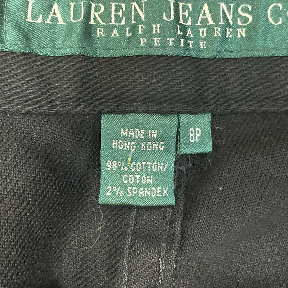 Ralph Lauren Jeans Co Women 8 Petite Y2K Black Mid Rise Flare Bootcut Jeans Lace - Picture 6 of 13